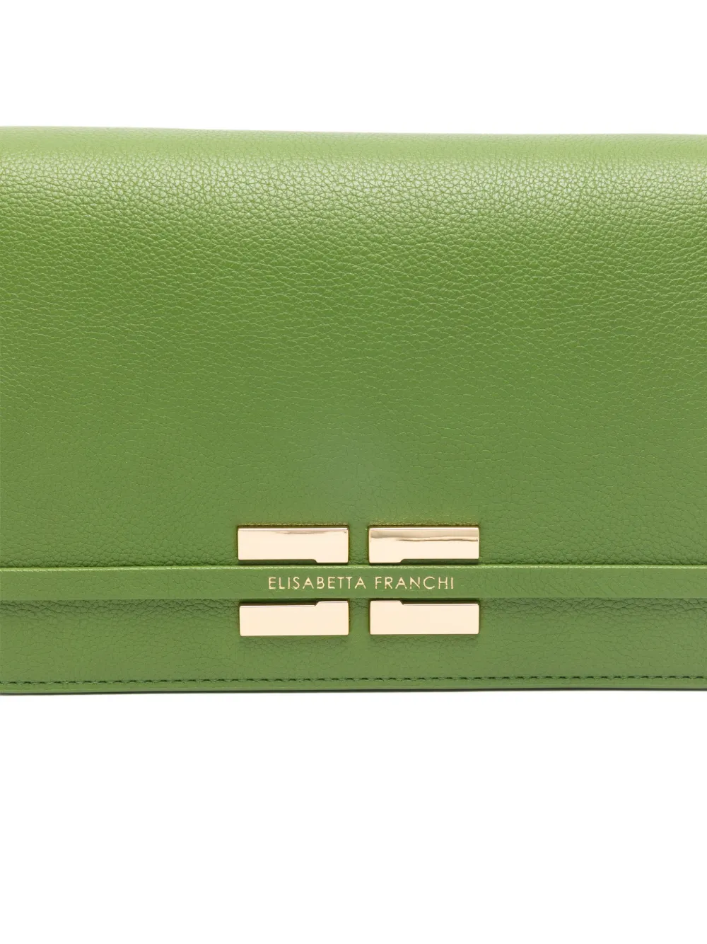 Elisabetta Franchi Schoudertas met logo en ketting Groen