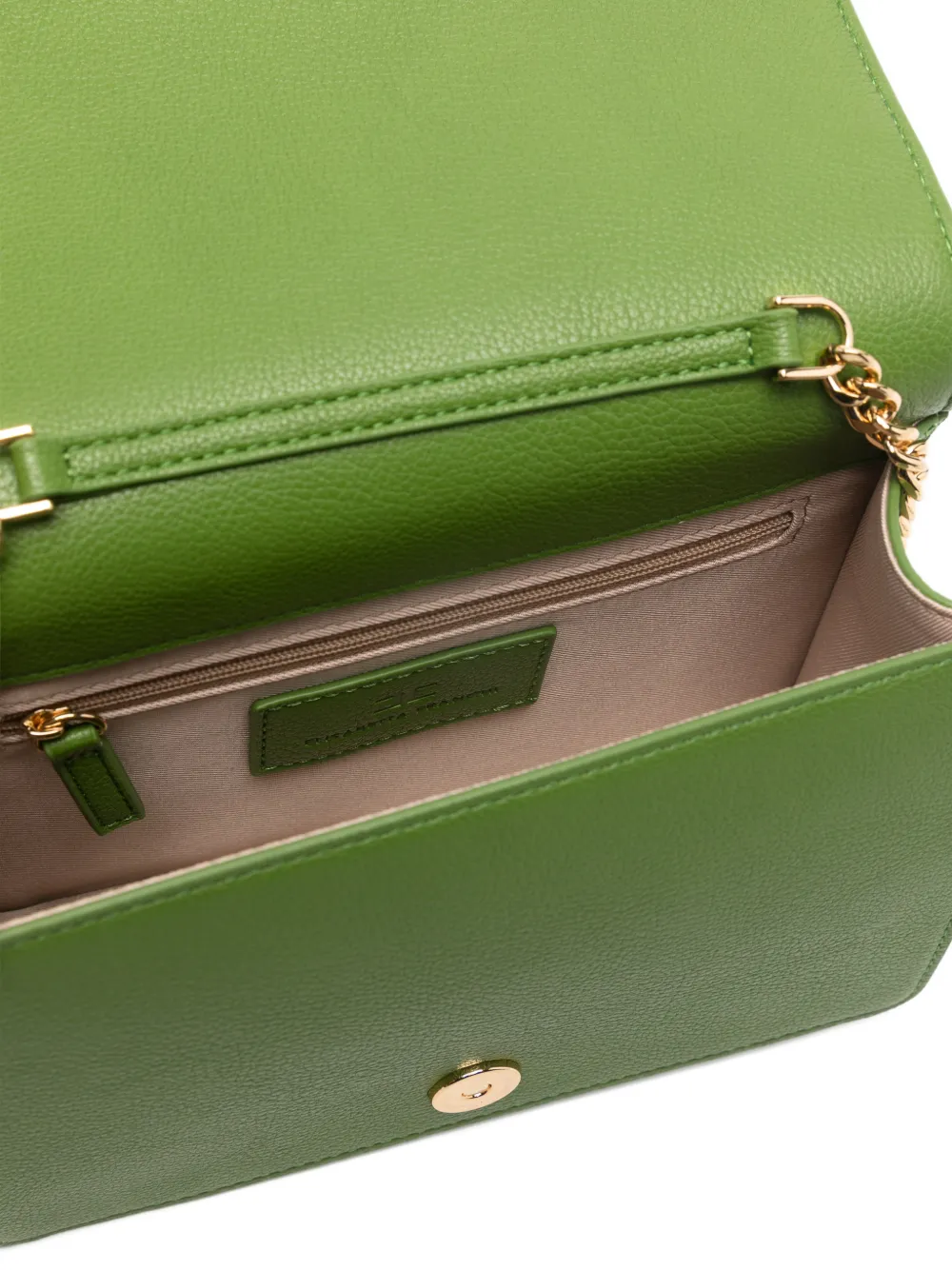 Elisabetta Franchi Schoudertas met logo en ketting Groen