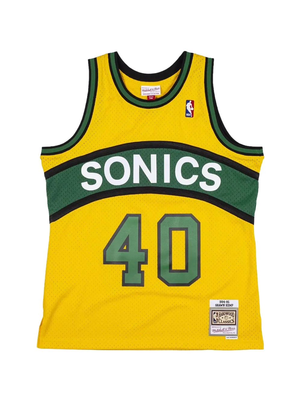 Mitchell & Ness x NBA T-shirt Seattle SuperSonics Shawn Kemp Swingman - Giallo