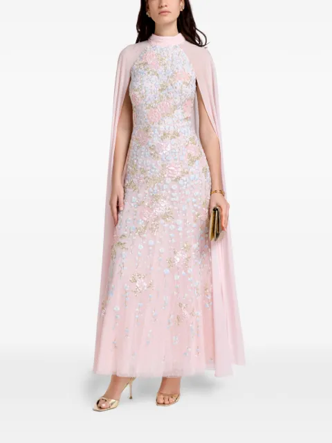 Needle & Thread floral-print embellished midi dress