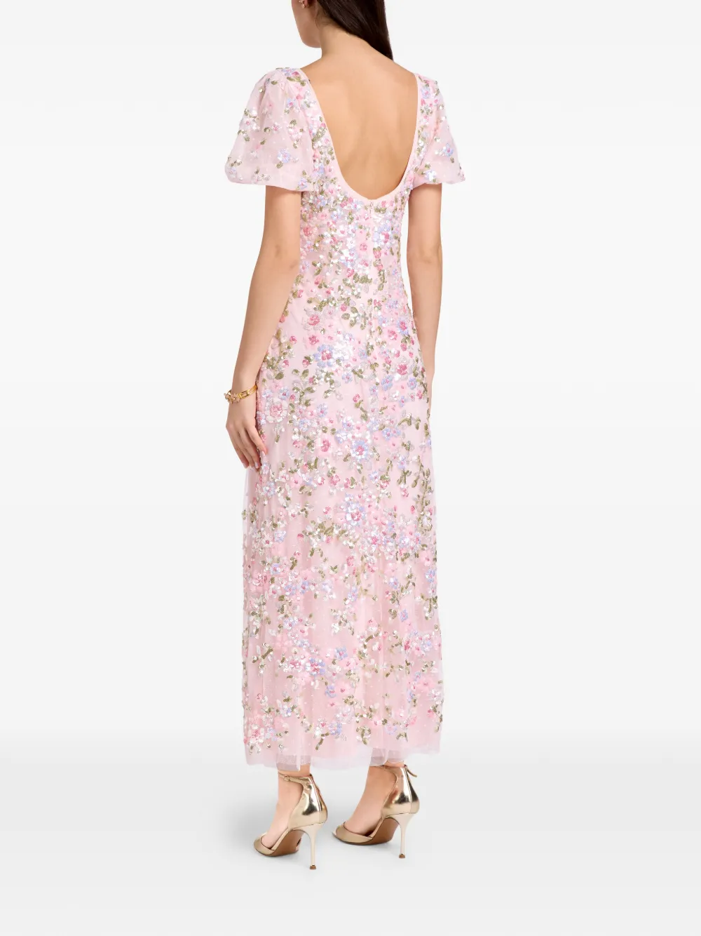 Needle & Thread Midi-jurk met bloemenprint Roze