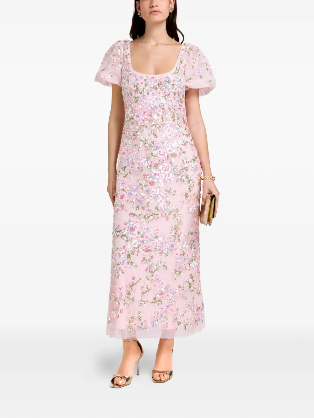 Needle & Thread floral-print midi dress - Rosa