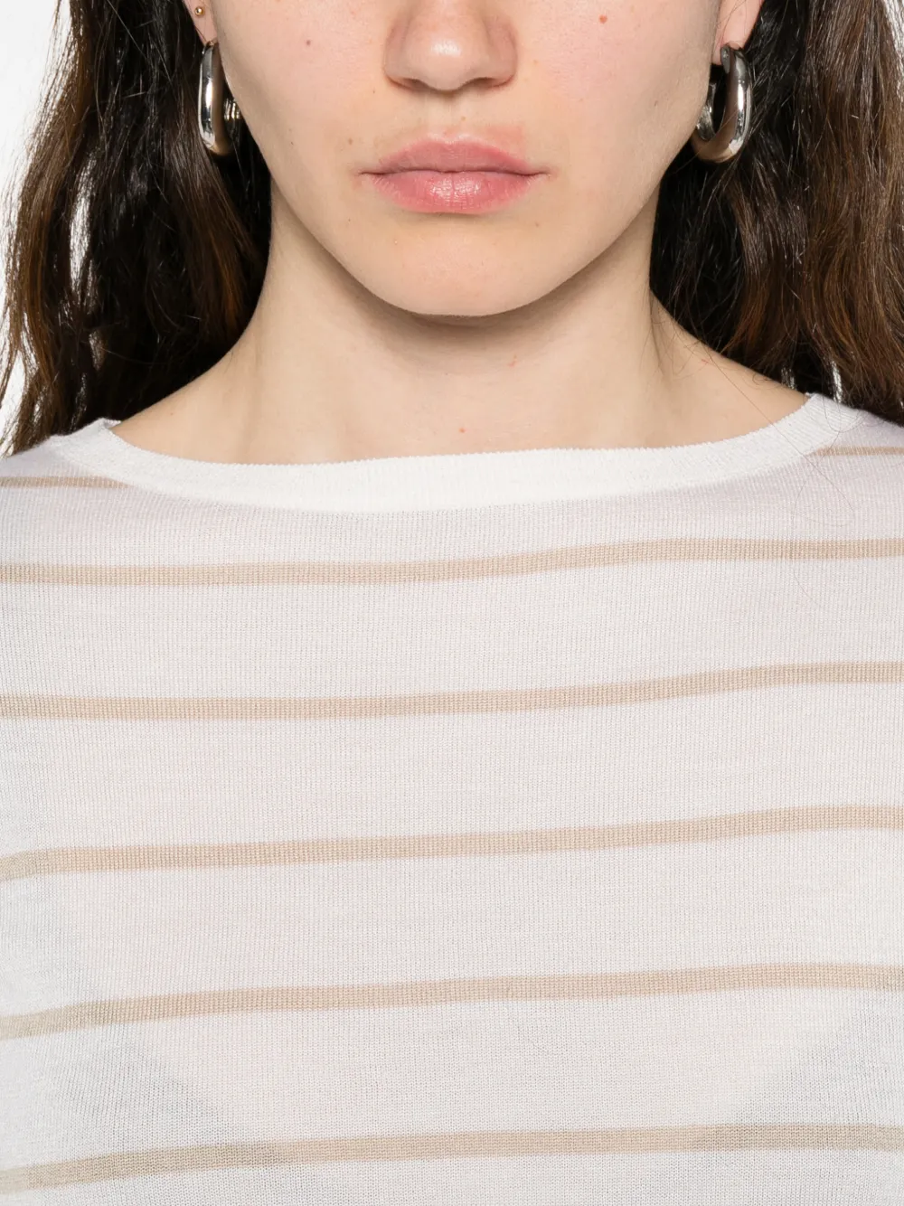 Max Mara Gestreept T-shirt Beige