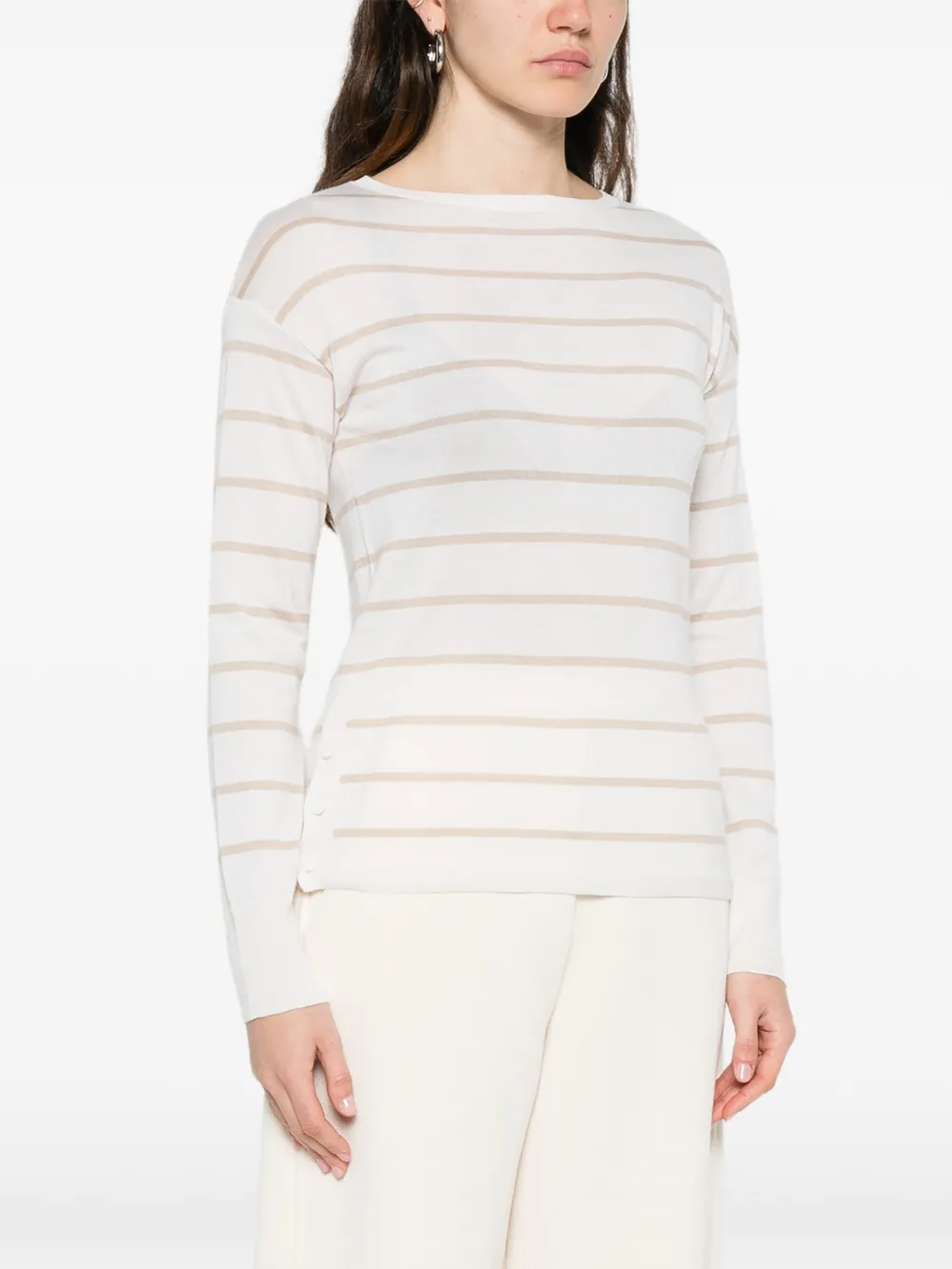 Max Mara Gestreept T-shirt Beige