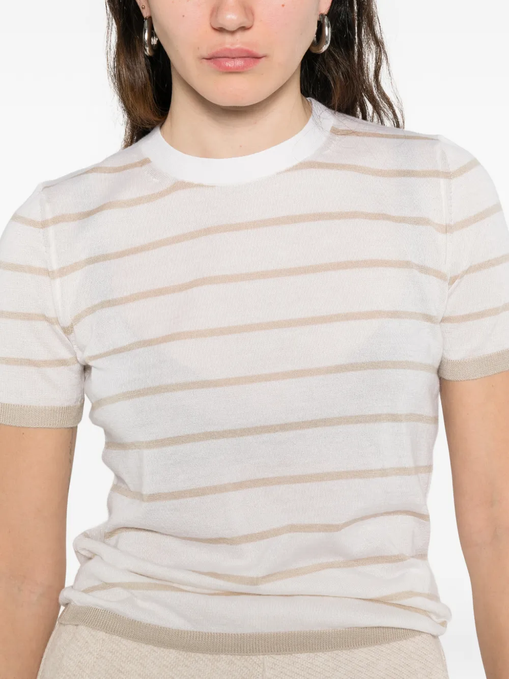 Max Mara Gestreept T-shirt Wit