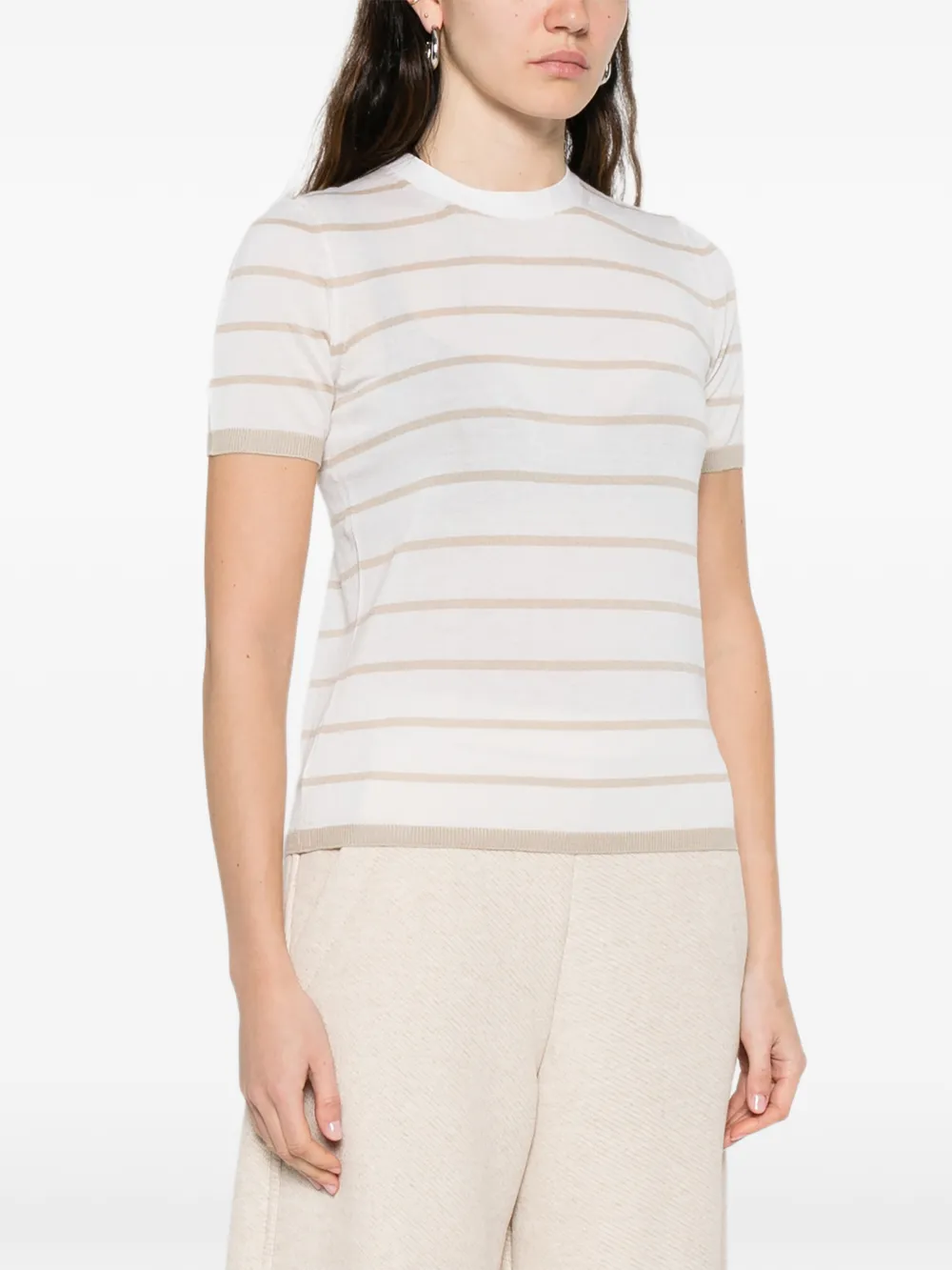 Max Mara Gestreept T-shirt Wit