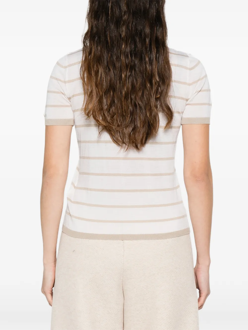 Max Mara Gestreept T-shirt Wit