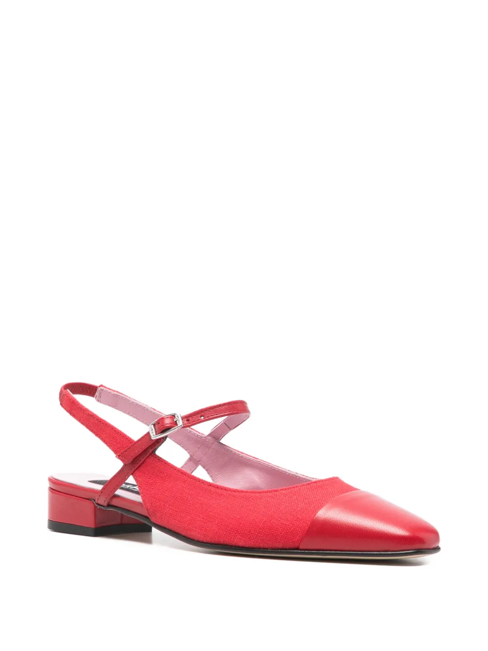 Carel Paris Oceano cap-toe flat pumps Rood
