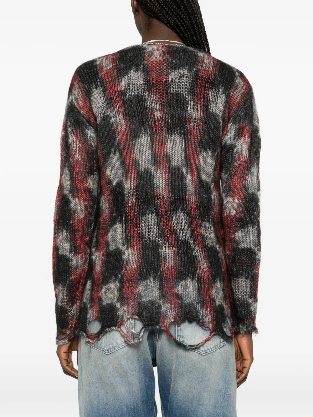 R13 Vest met print Zwart