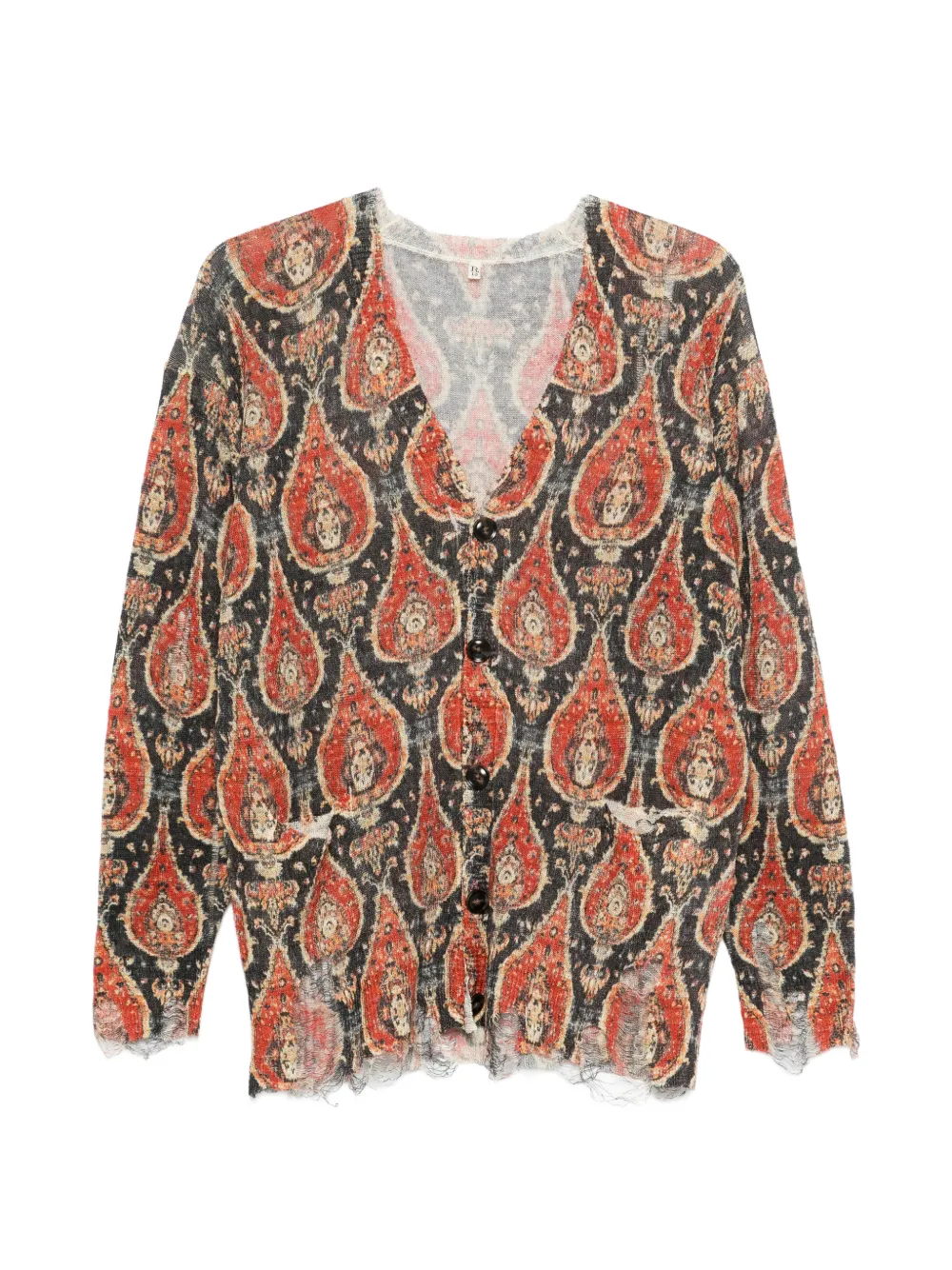 R13 paisley distressed cardigan - Nero