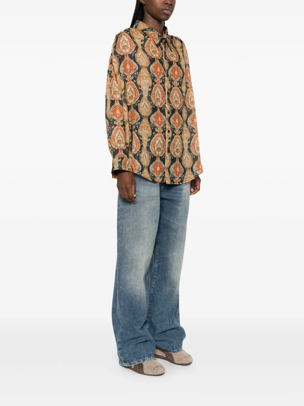  R13 Paisley Collar Shirt - Black 