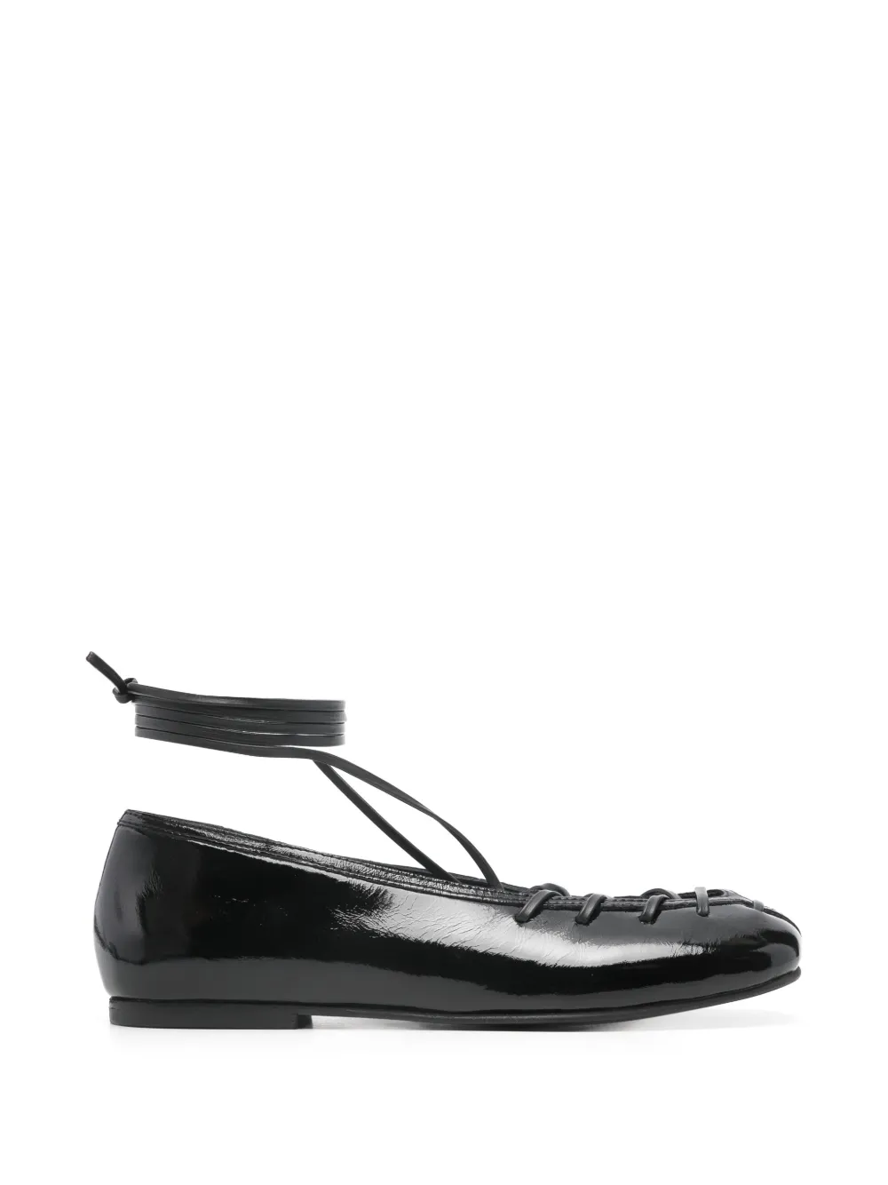 ALOHAS Bumi lace-up ballet flats - Nero