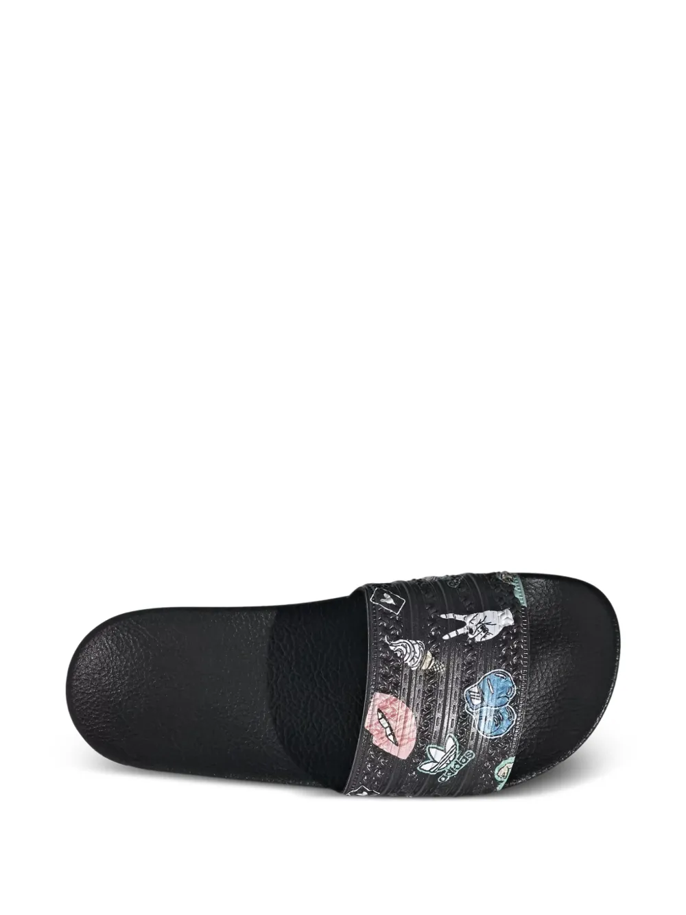 adidas Kids Grafische adilette teenslippers Zwart