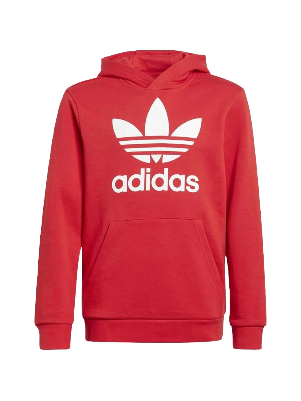 adidas Kids Trefoil pouch-pocket hoodie - Rosso