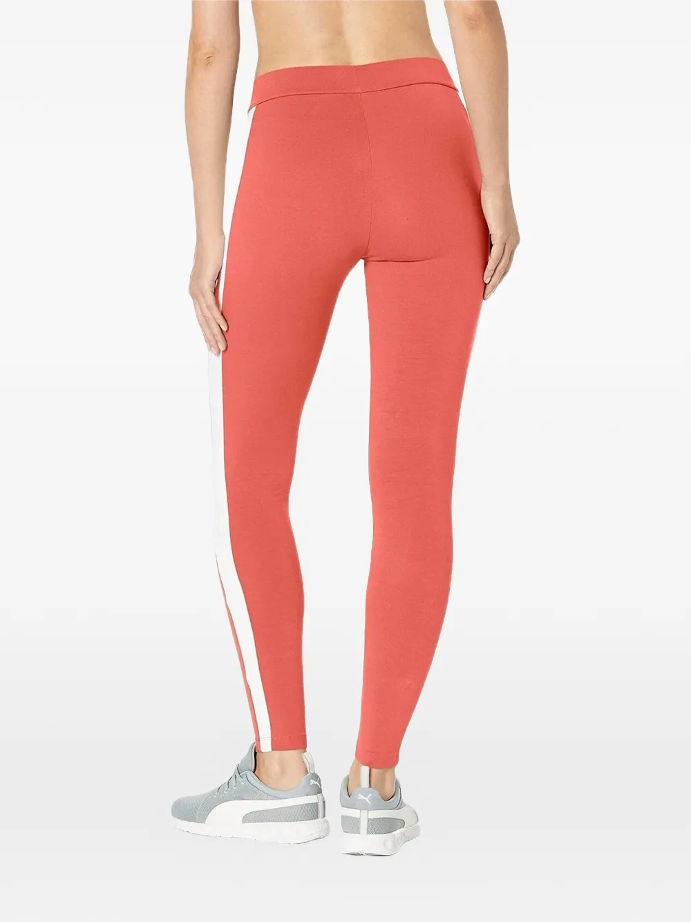  Puma Logo Stripe Leggings - Red 