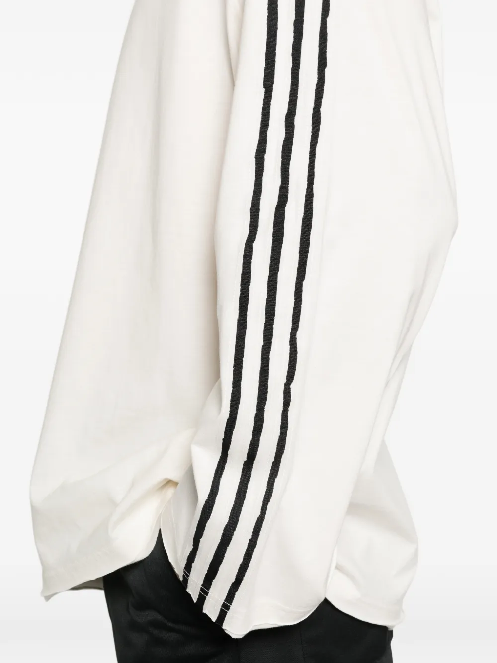 Y-3 T-shirt met lange mouwen en drie strepen Wit