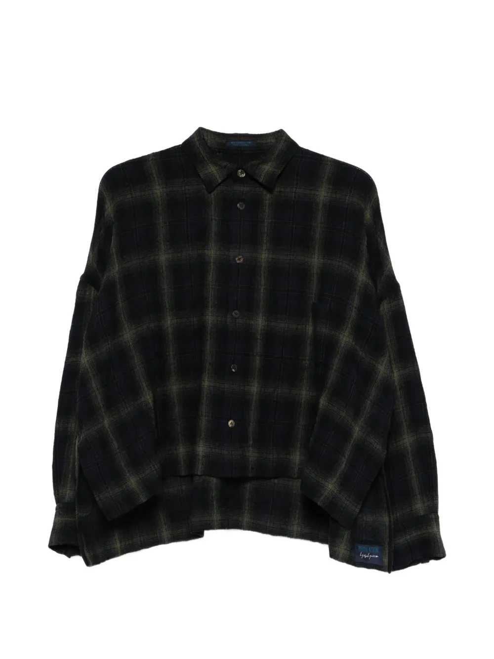 Yohji Yamamoto checked collared shirt - Blu