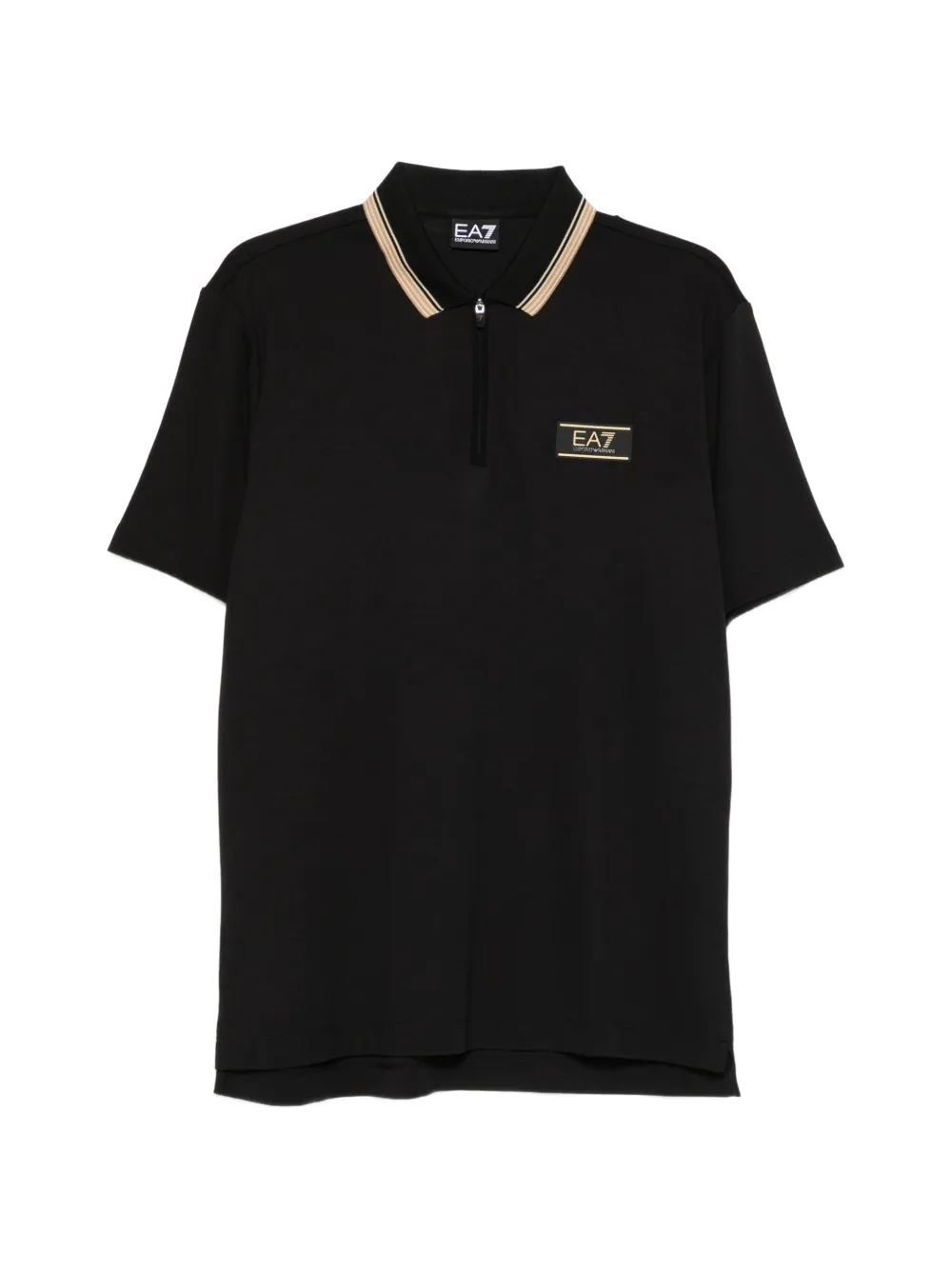 Ea7 Emporio Armani logo-patch polo shirt - Nero