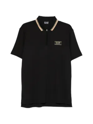 Moncler Camisa Polo Com Zíper | Preto | FARFETCH BR