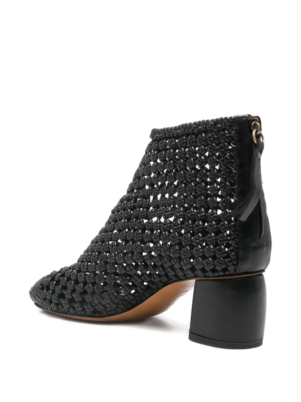 Forte Geweven enkellaarzen met hak Zwart