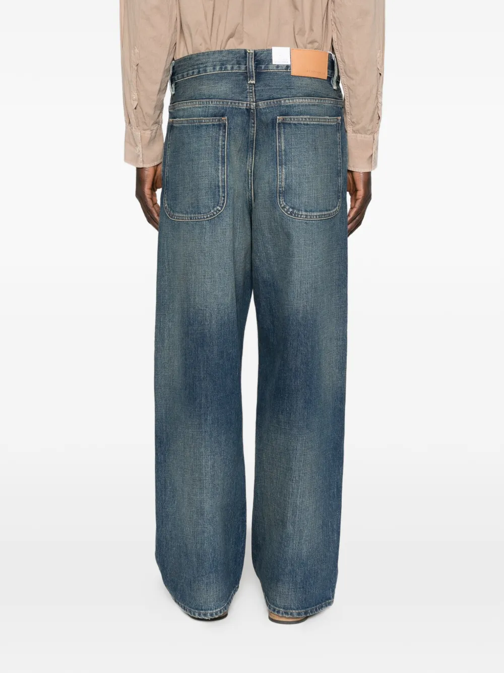 Sunflower Ruimvallende jeans met vervaagd effect Blauw