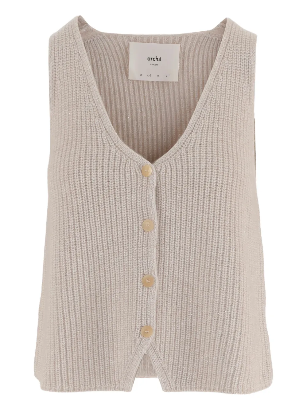 arch4 V-neck knitted cardigan - Nude
