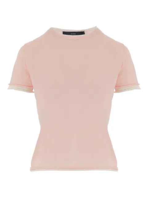arch4 contrasting edging round neck T-shirt
