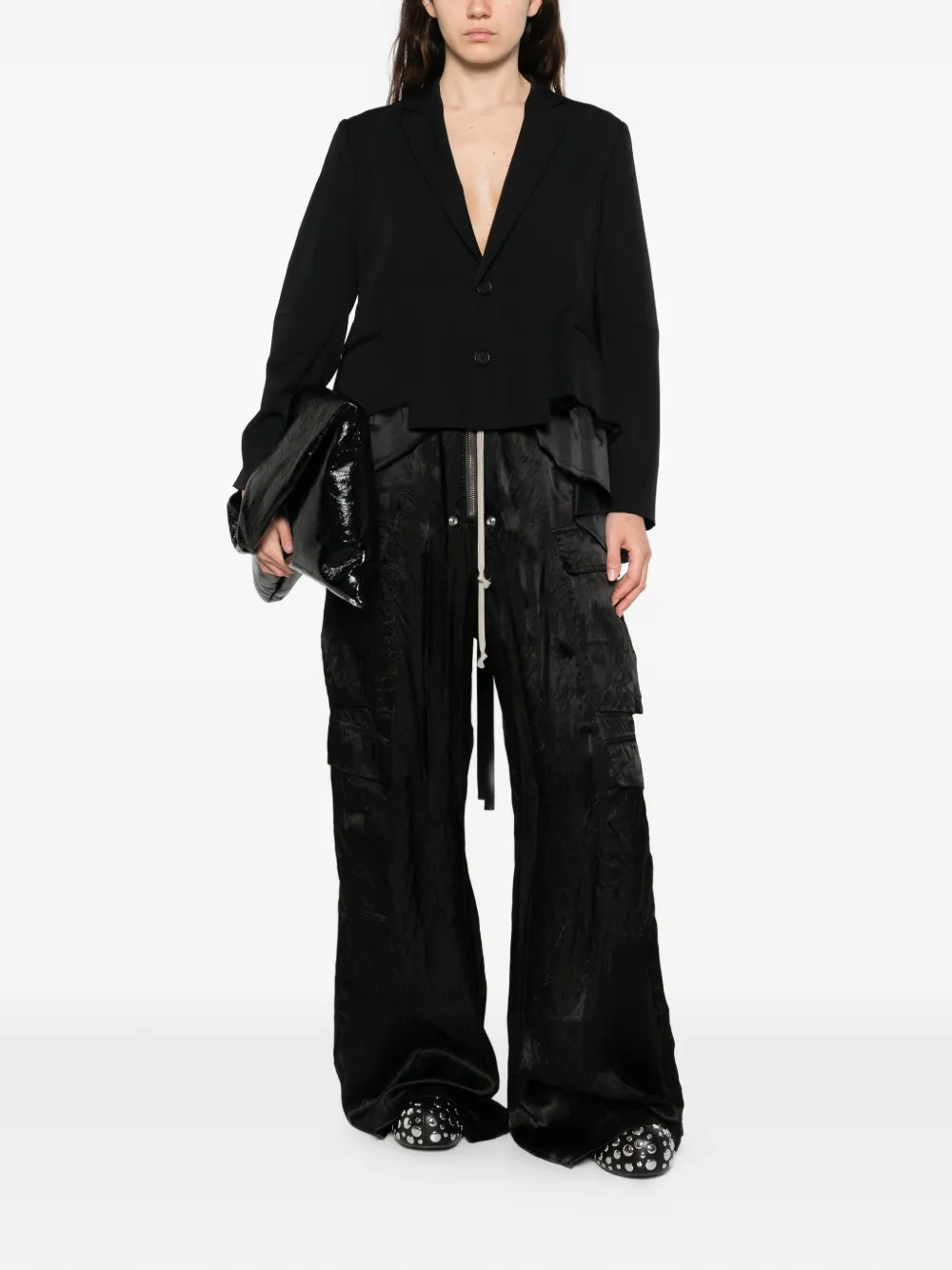 Yohji Yamamoto Blazer met franje Zwart