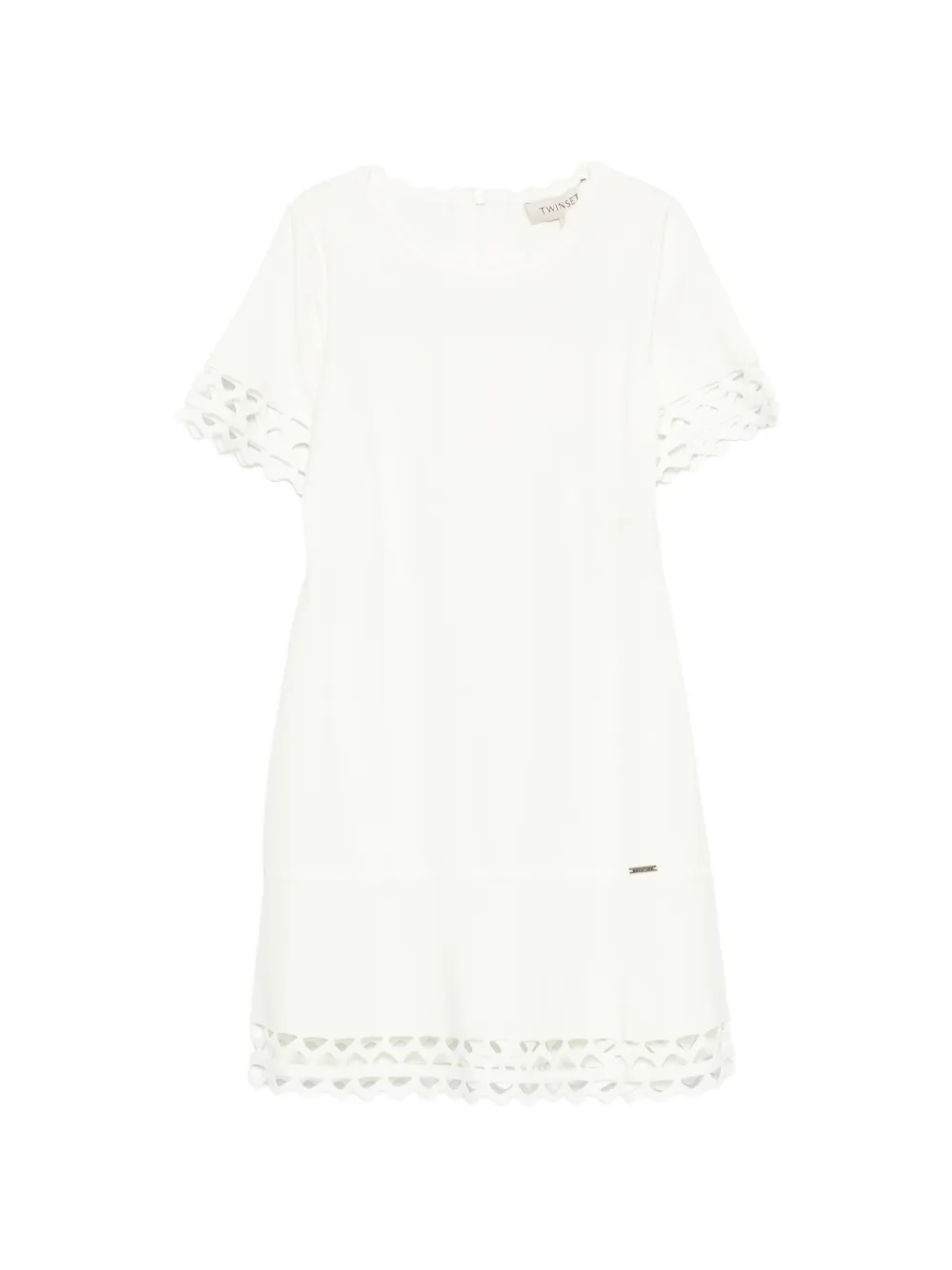 TWINSET Kids round-neck scalloped dress - Bianco