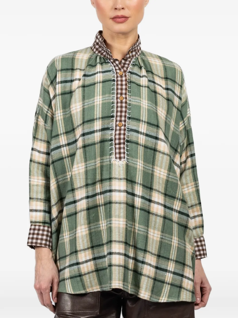 FISH CLUB check-print shirt - Grün