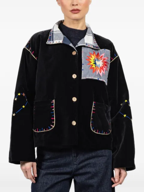 FISH CLUB embroidered panelled jacket