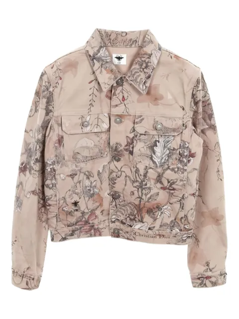 Christian Dior Pre-Owned jeansjacka med blomsterbrodyr från 2010-talet