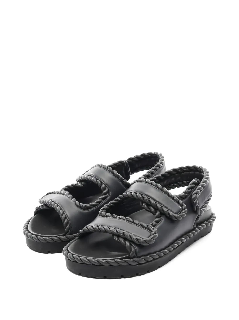 Bottega Veneta Pre-Owned 2000s braided flat sandals - Schwarz