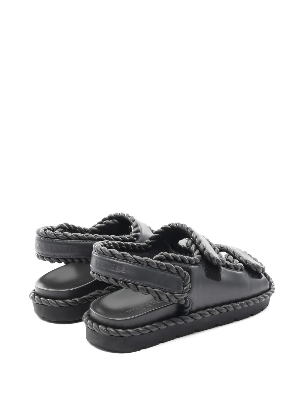 Bottega Veneta Pre-Owned 2000s braided flat sandals - Zwart