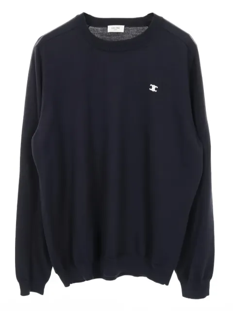 Celine Pre-Owned logo-embroidered crew-neck sweater