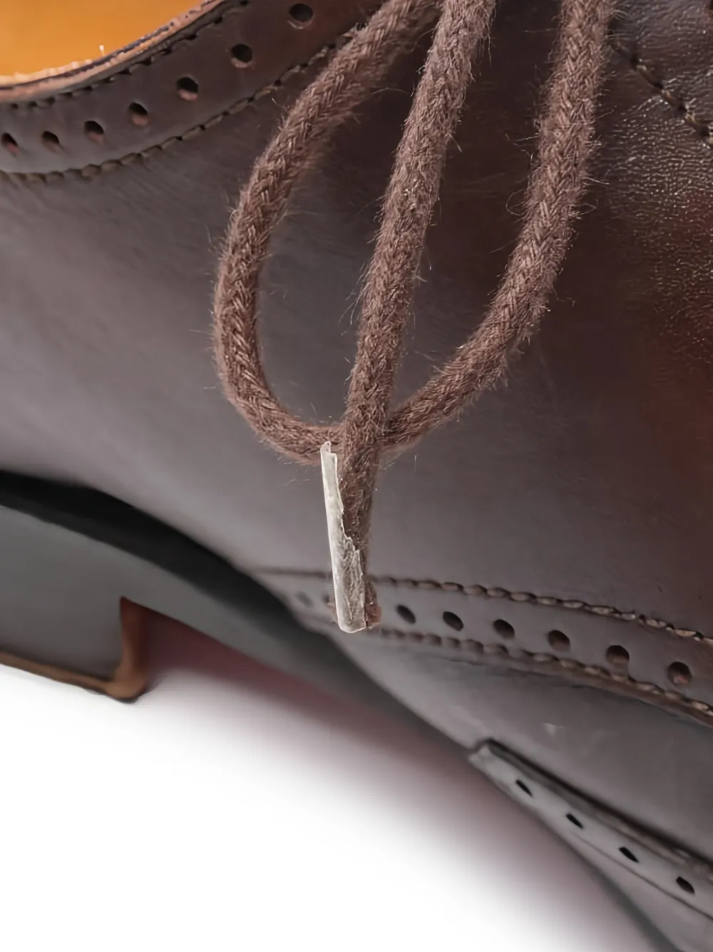 Brogue-Detail Leather Derby Shoes