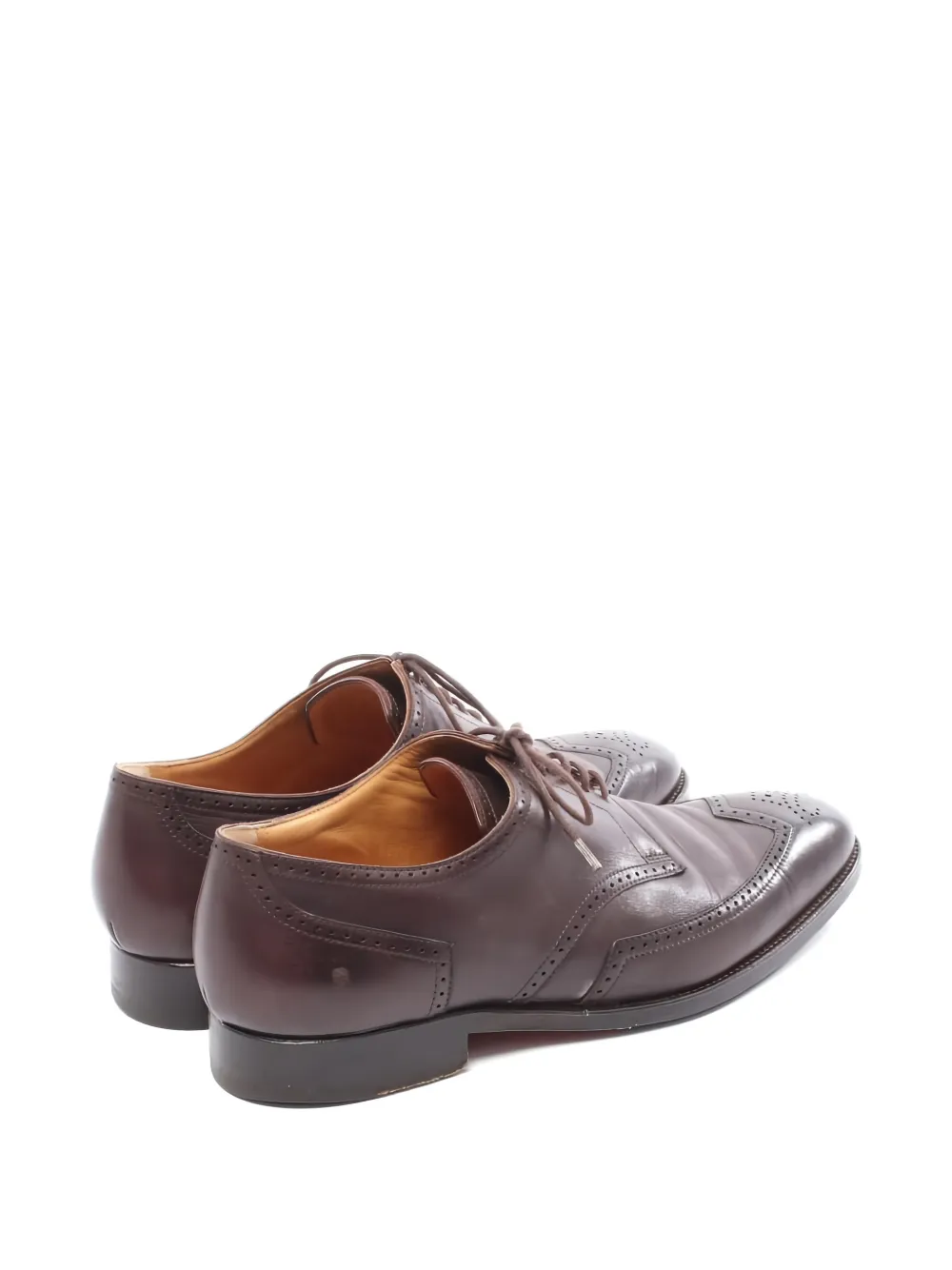 Brogue-Detail Leather Derby Shoes