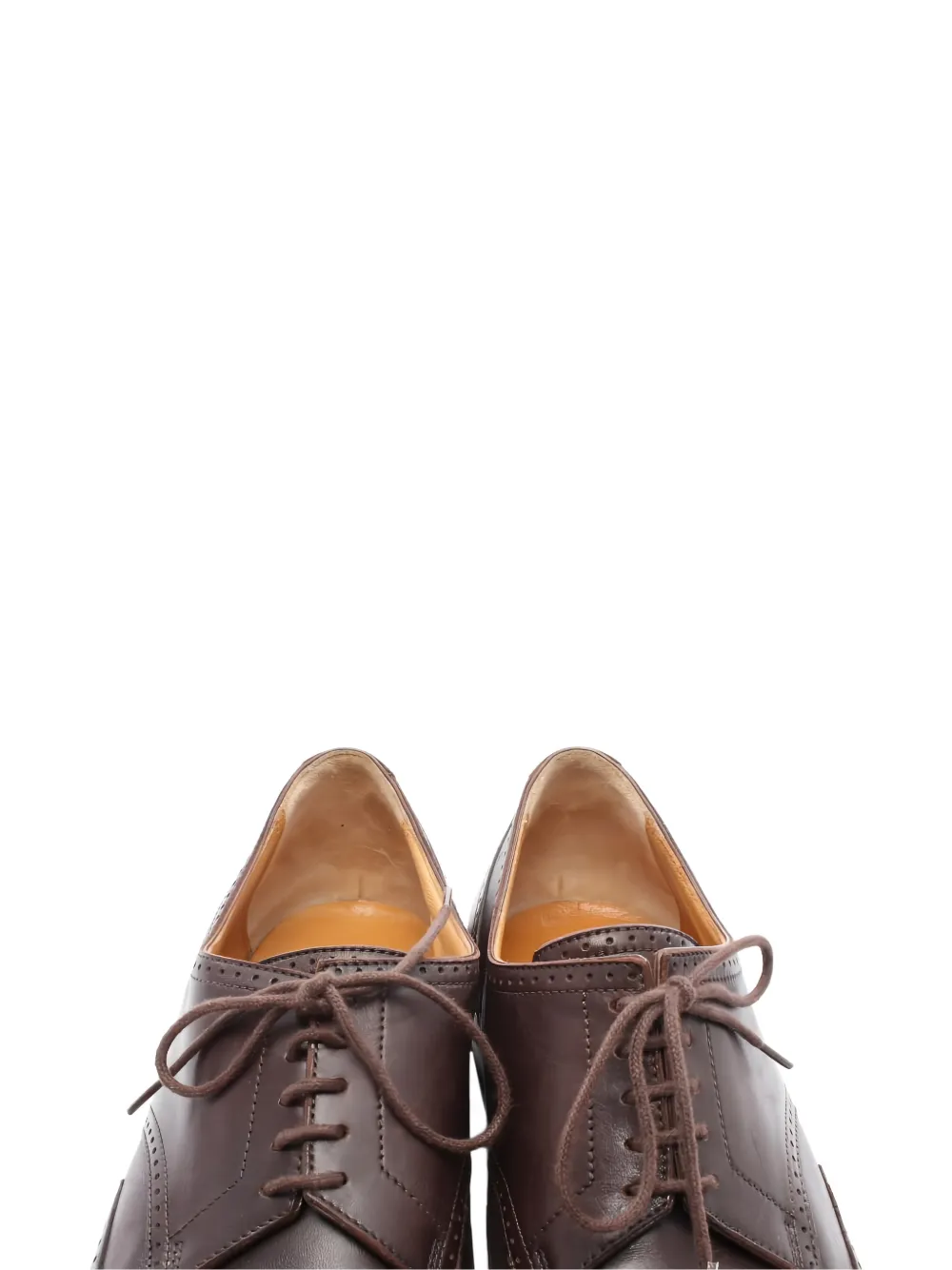 Brogue-Detail Leather Derby Shoes