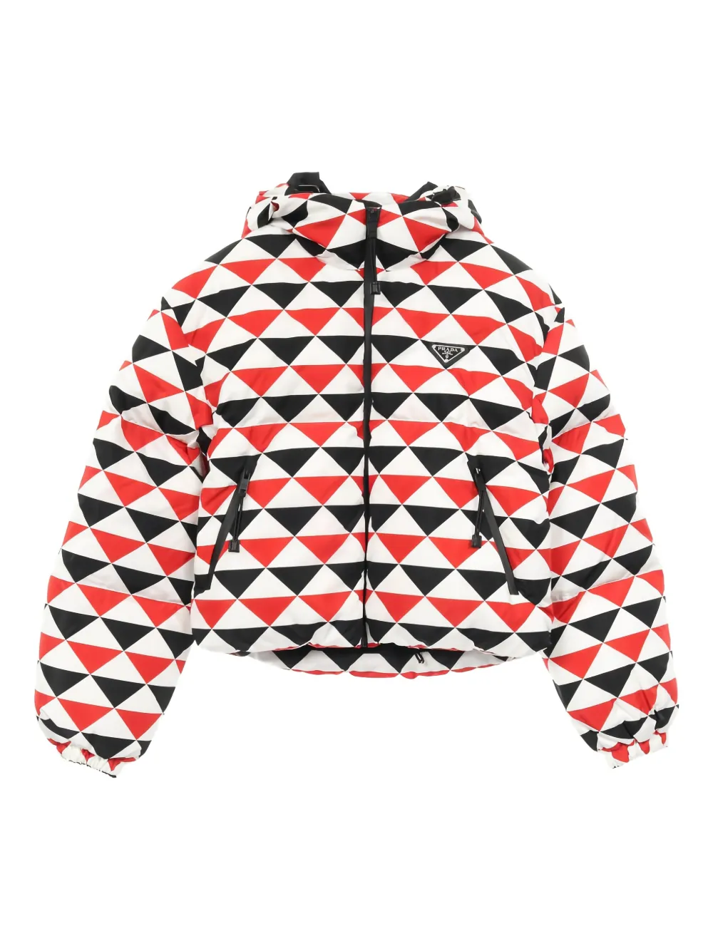 Prada Pre-Owned 2020s Kapuzenjacke mit Triangel-Logo - Weiß
