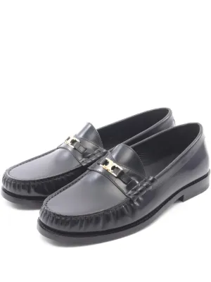 Celine Pre-Owned 2020s Luco Triomphe Leather Loafers | Black  display picture 1