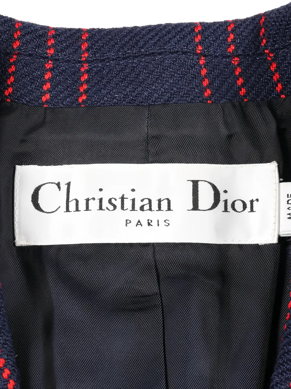  Christian Dior Pre-owned 2010s Check-pattern Blazer - Blue 