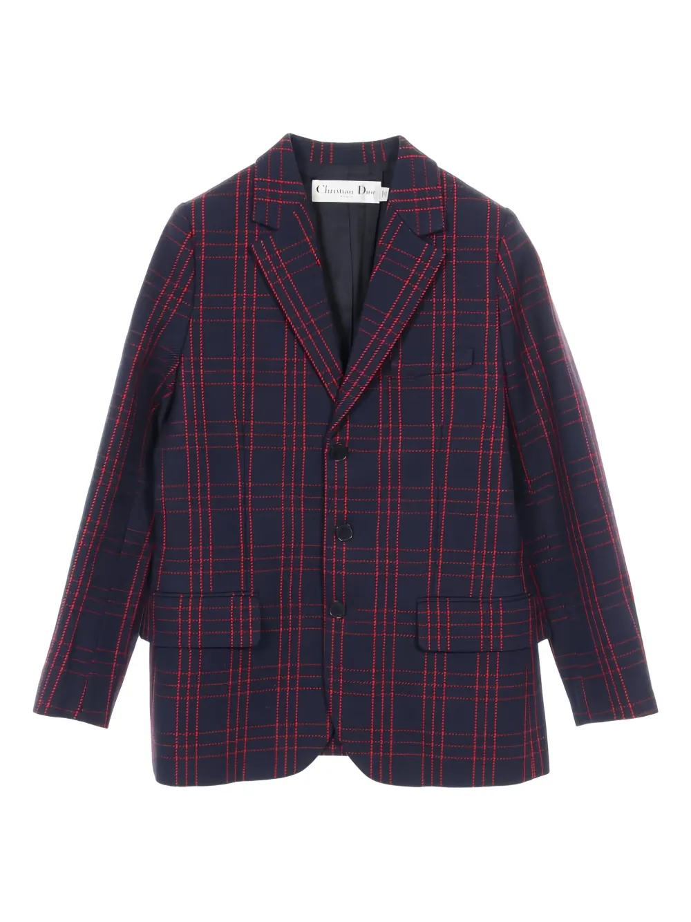 Christian Dior Pre-Owned 2010s check-pattern blazer - Blau