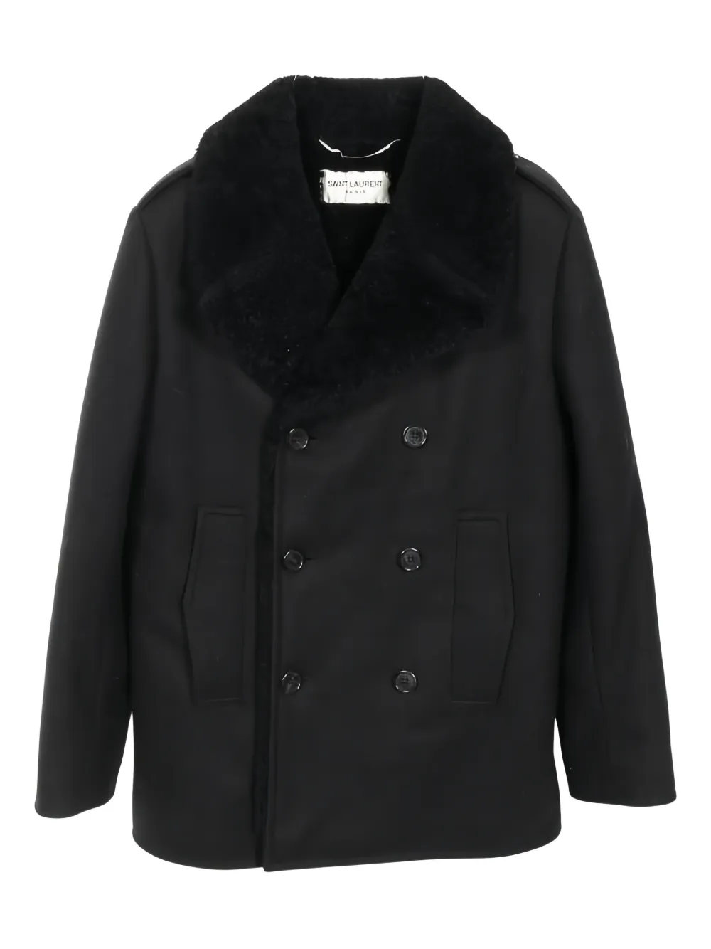 Saint Laurent Pre-Owned Cappotto doppiopetto - Nero