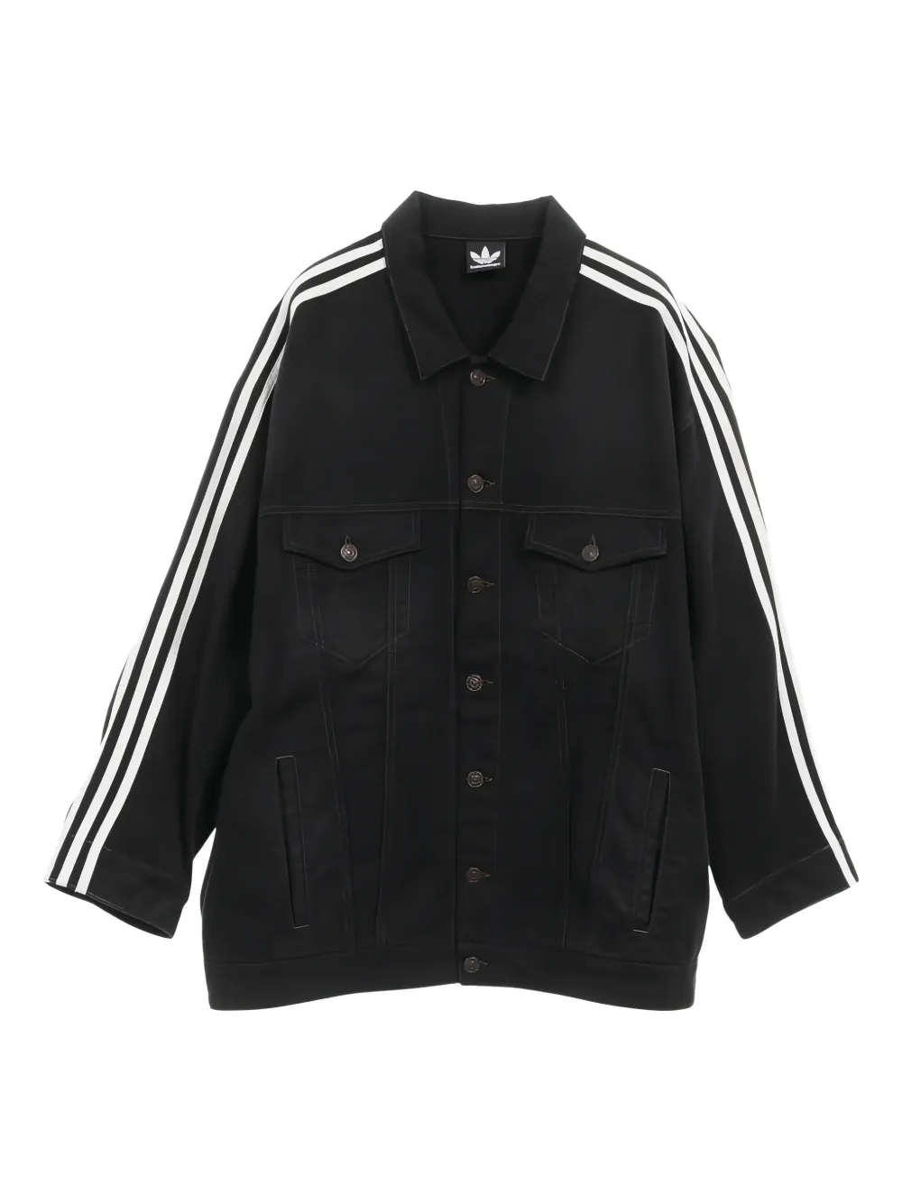 Balenciaga Pre-Owned x Adidas striped-detail denim jacket - Nero