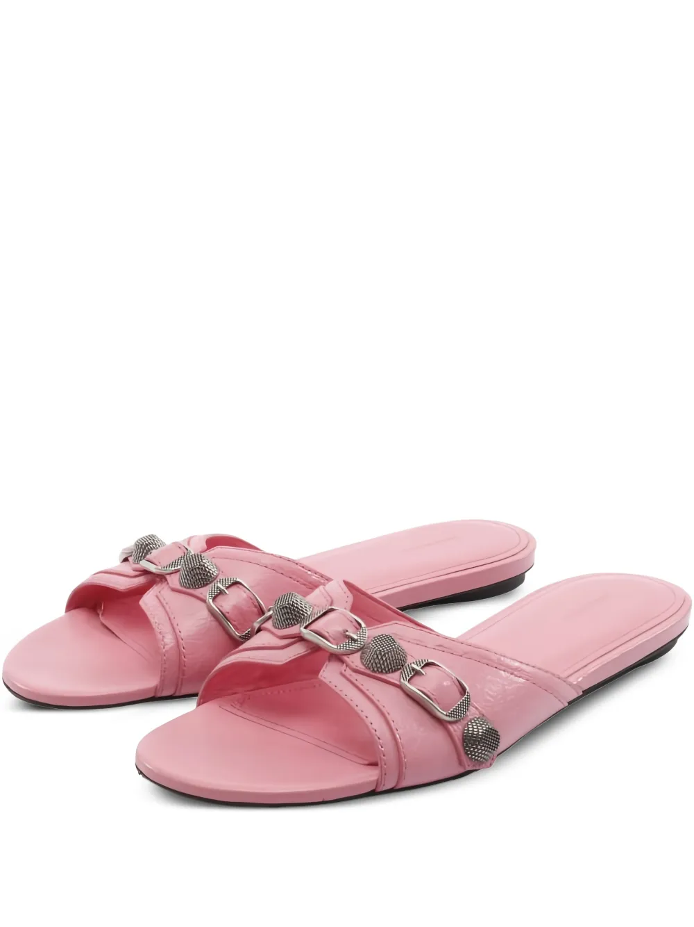 Balenciaga Pre-Owned 10s buckle-detail slides - Rosa