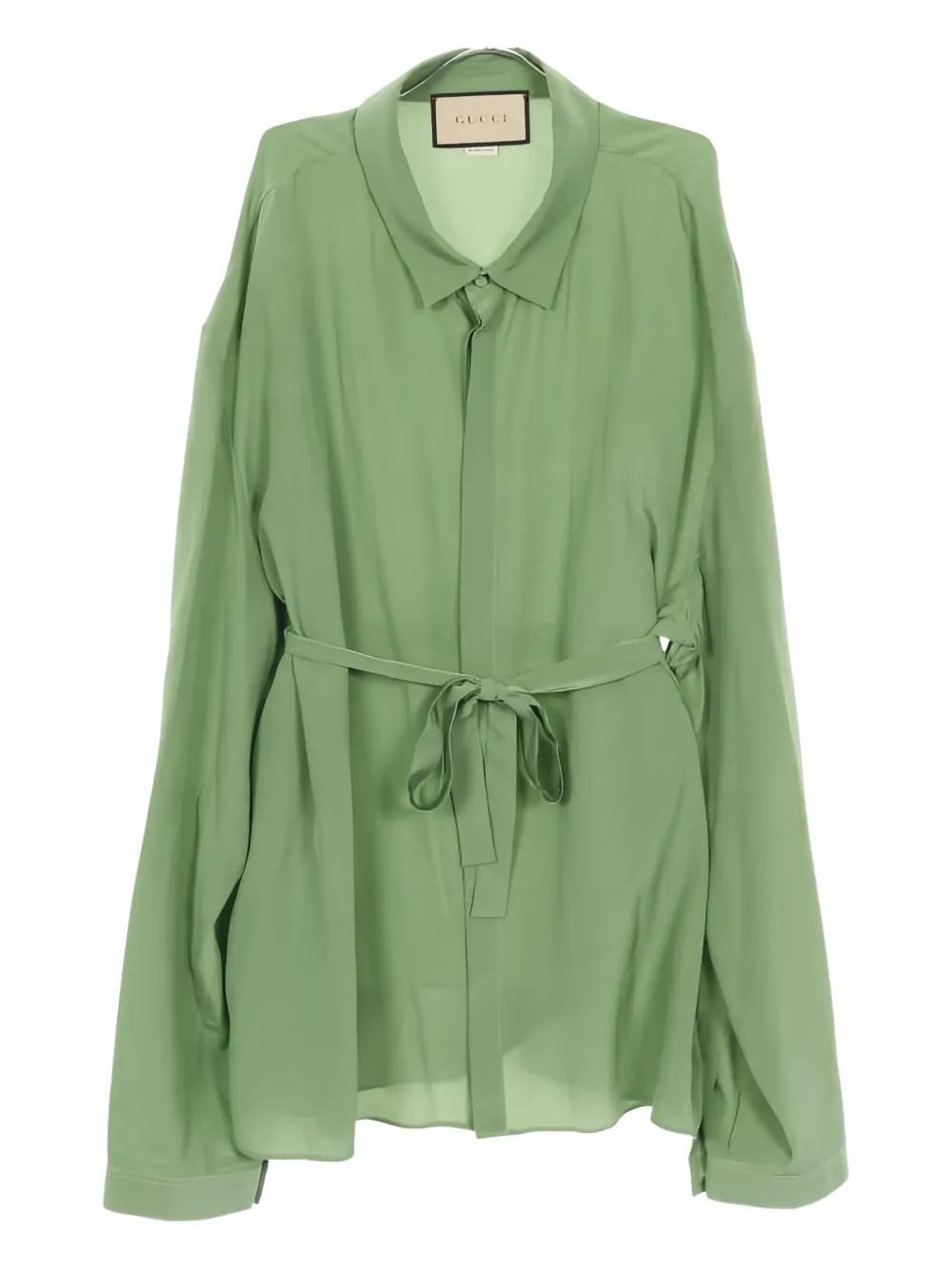 Gucci Pre-Owned long-sleeve silk shirt - Verde