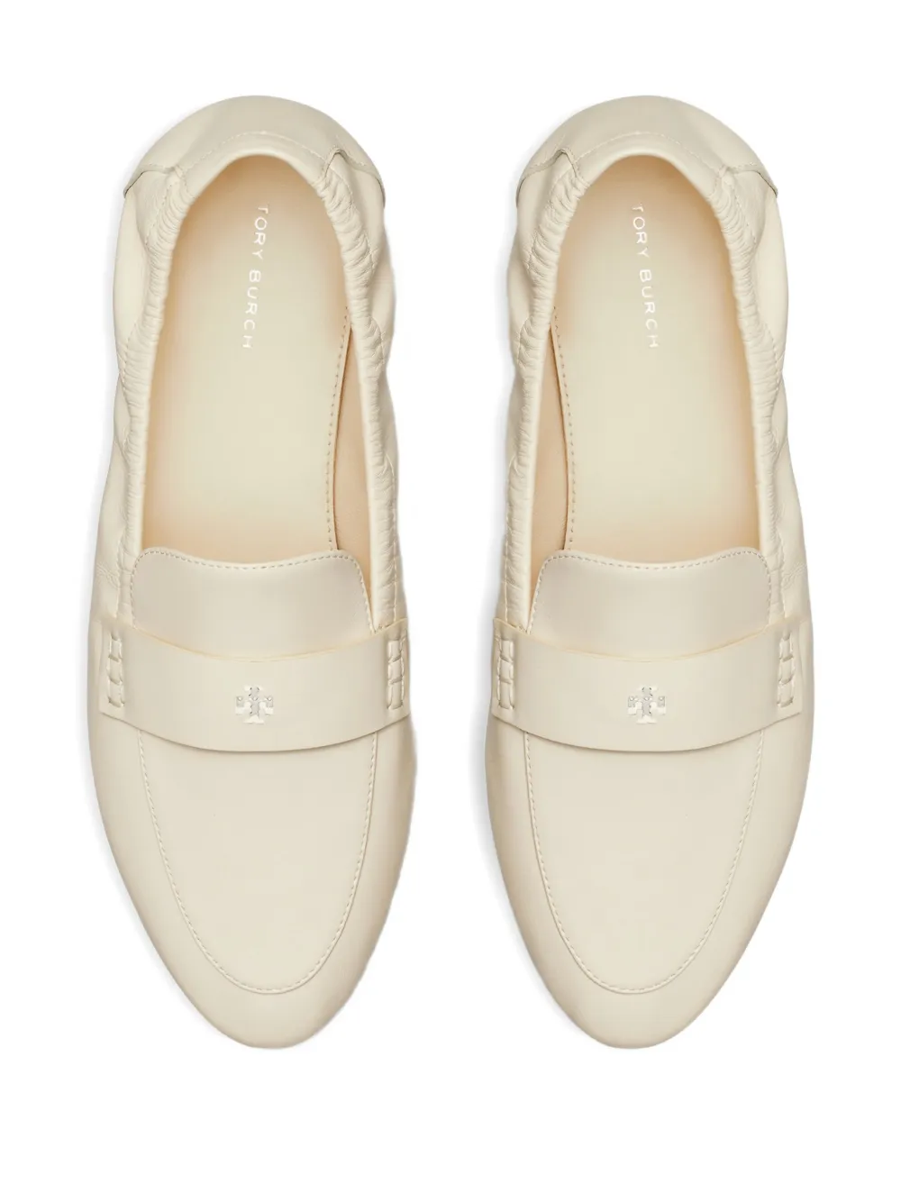 Tory Burch Ballet loafers met ruches Beige