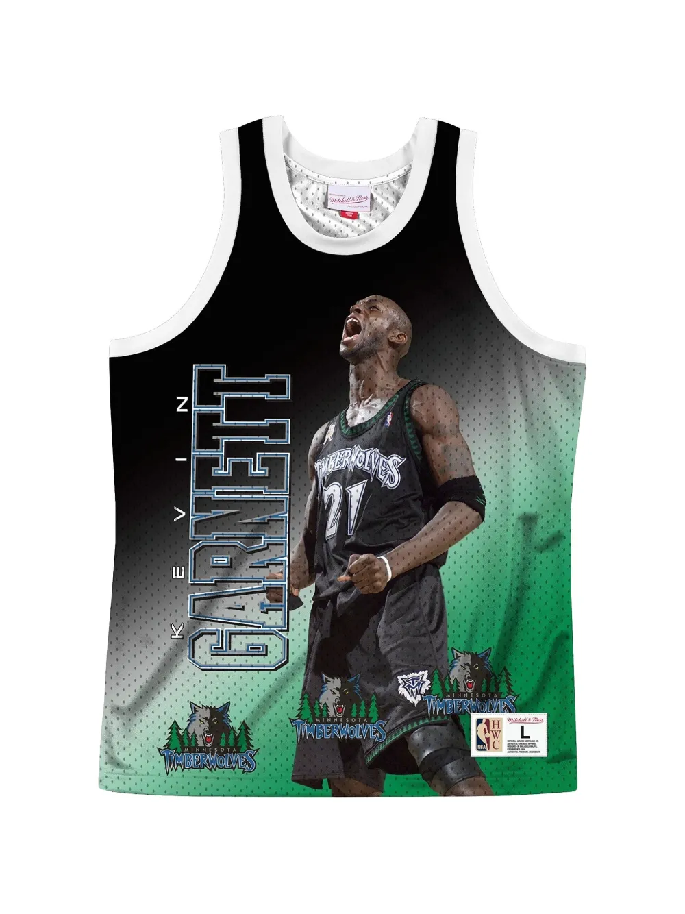 Mitchell & Ness x NBA T-shirt Timbrwolves Kevin Garnett Behind The Back - Bianco