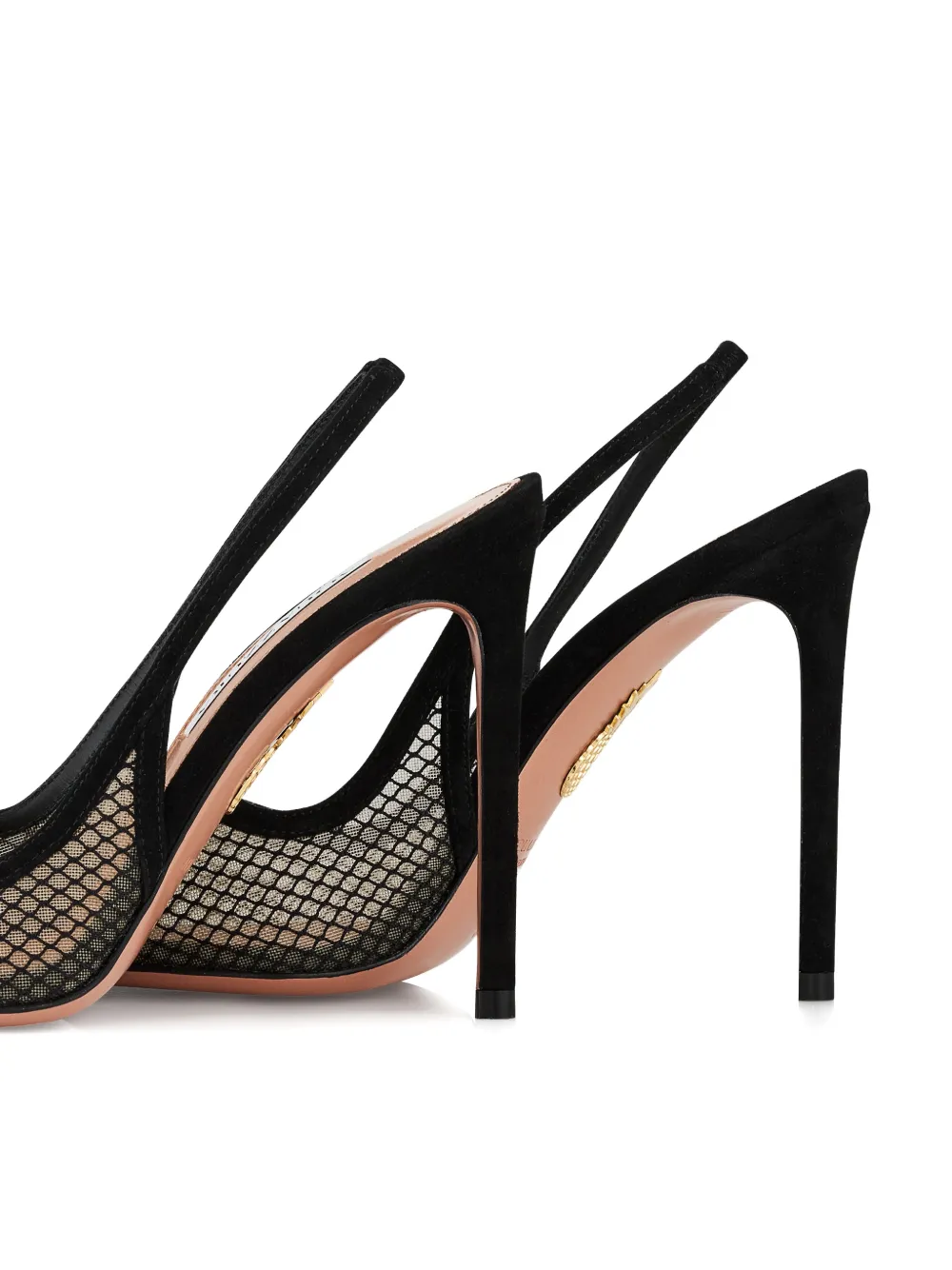 Aquazzura Gia mesh heeled sandals Zwart