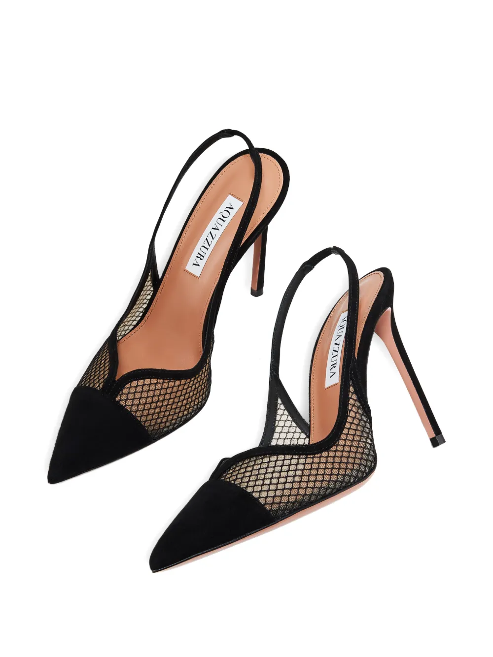 Aquazzura Gia mesh heeled sandals Zwart